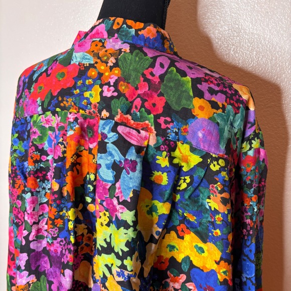 STINE GOYA NEVA Tencel 60s Floral Print High Neck Dress Size M - Picture 6 of 12